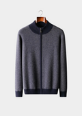 Cardigan en cachemire jacquard premium avec fermeture éclair