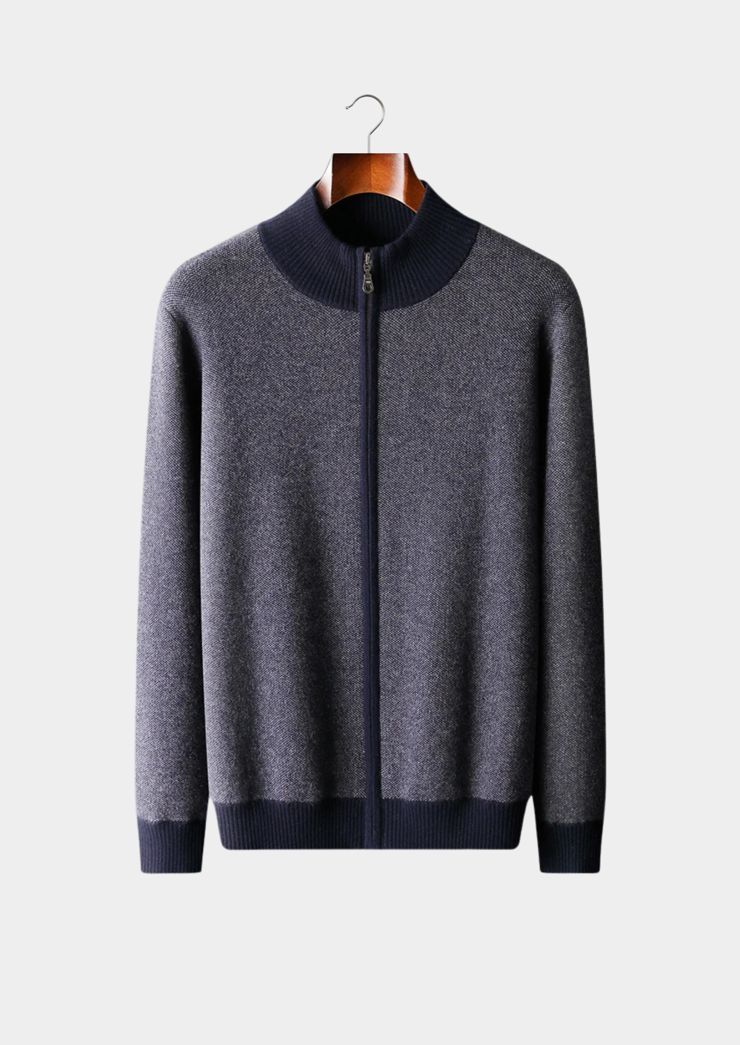 Cardigan zippé en jacquard de cachemire premium
