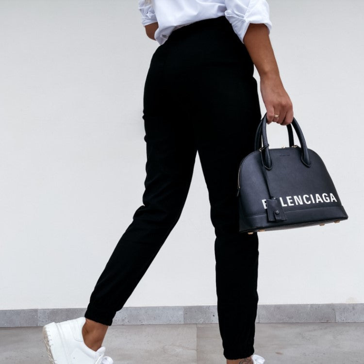 The Liora Crop — Khaki Slim Trousers