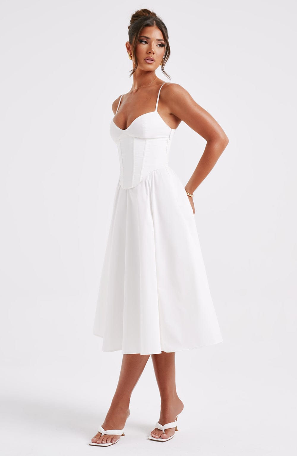 MAILEEN | Robe Midi Élégante avec Design Corset