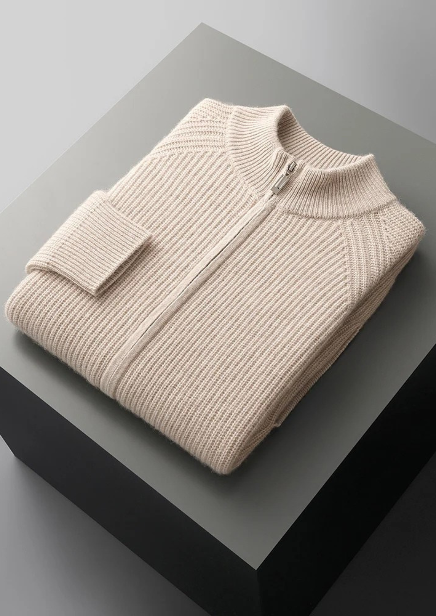 Cardigan en cachemire premium côtelé