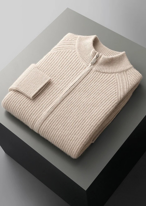 Cardigan en cachemire premium côtelé