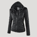 The Oren — Noir Hooded Leather Jacket
