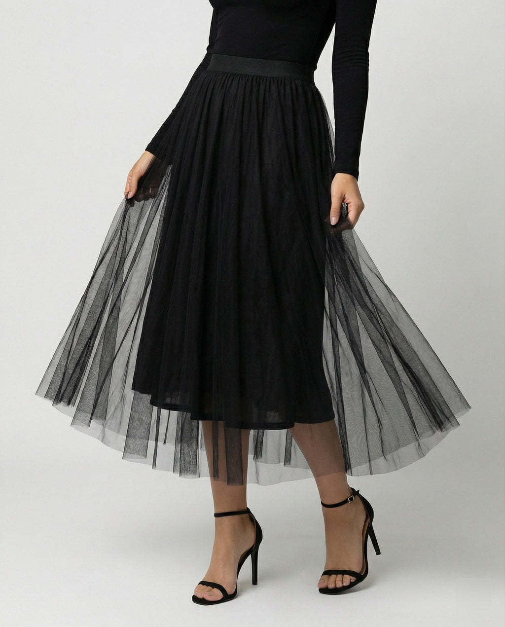 Flora Skirt — Black Tulle