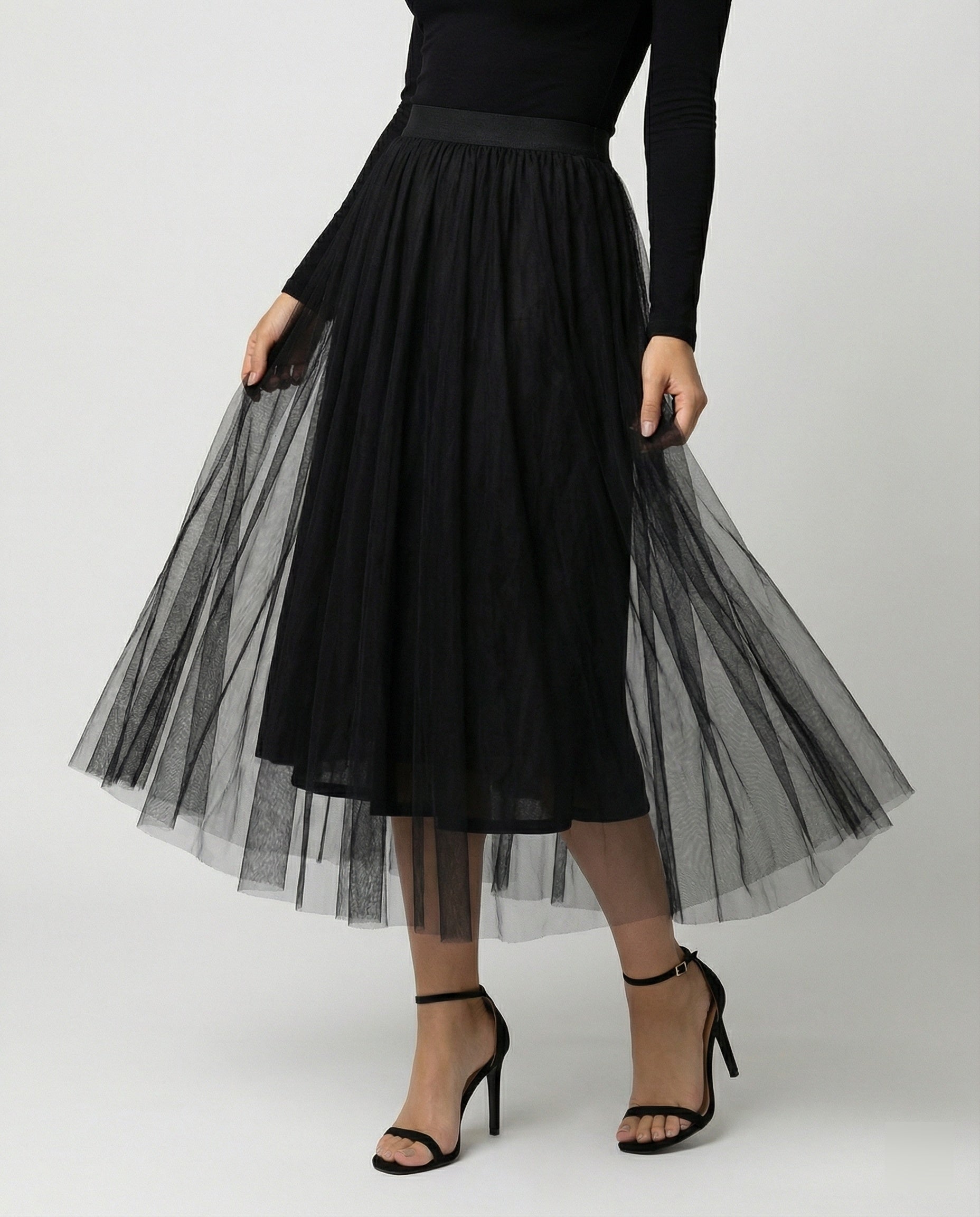 Flora Skirt — Black Tulle