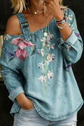 Danielle | Blouse en denim à épaules dénudées