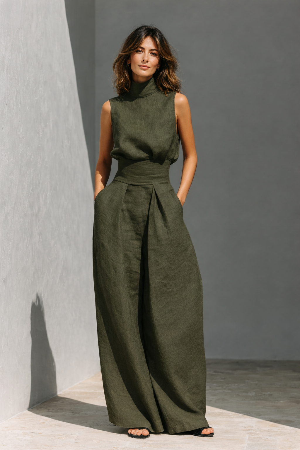 MARIA | Ensemble minimaliste à jambes larges