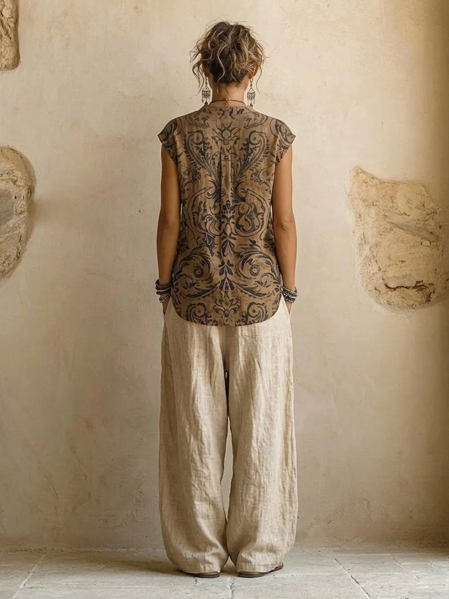 Ensemble coordonné Florence en mélange de lin