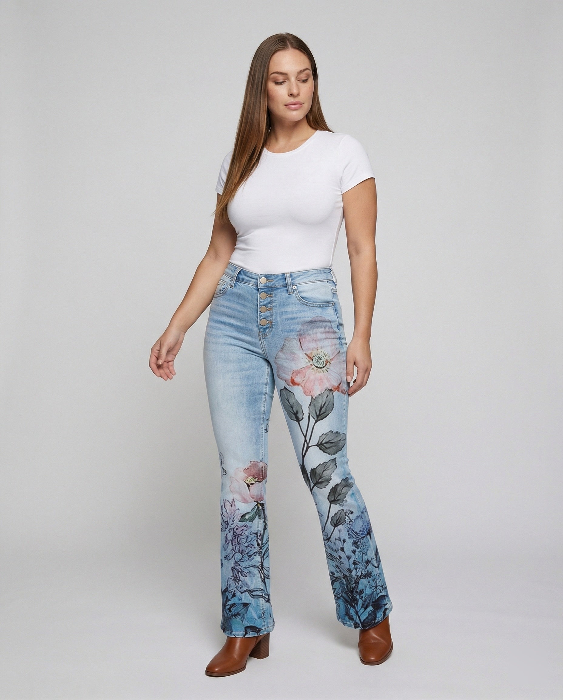 The Alva — Flare Denim with Button-Fly