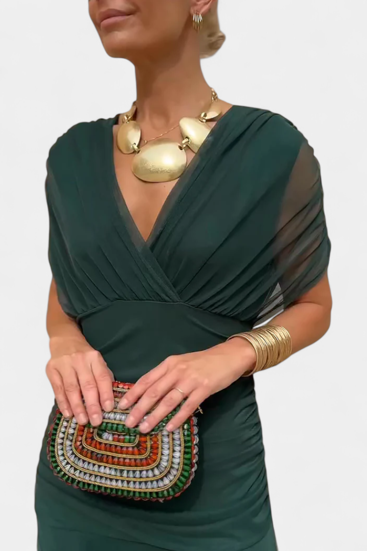 Florendra | Robe longue fleurie à col en V