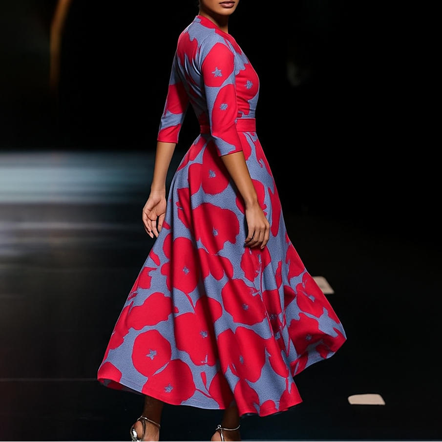 Sanne™ - Robe Douillette à Manches Trois-Quarts