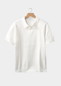 Polo blanc côtelé sans boutons