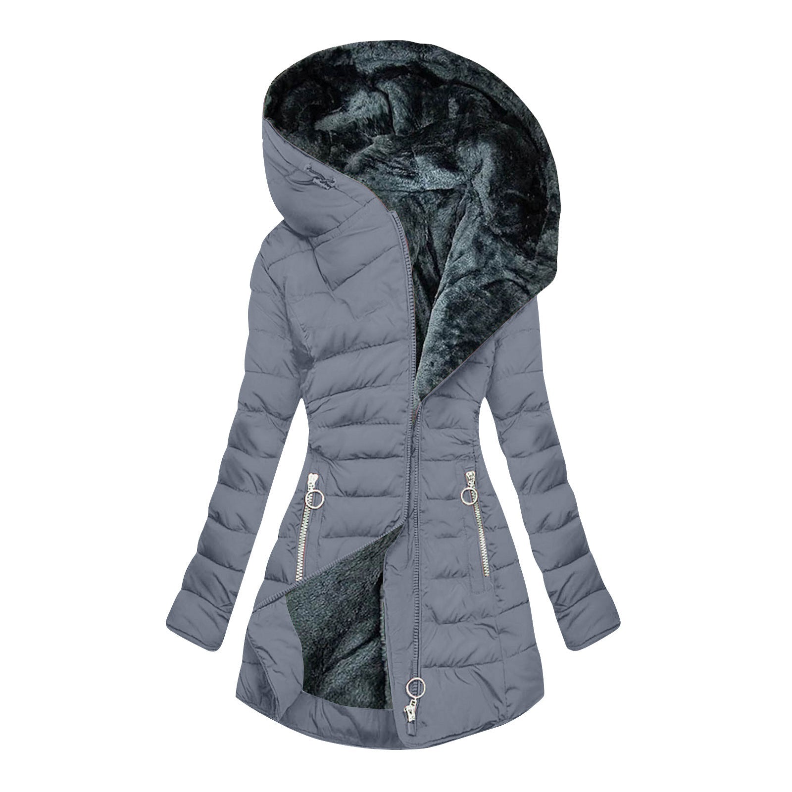 The Sora — Quilted Puffer with Rabbit Fur Collar
