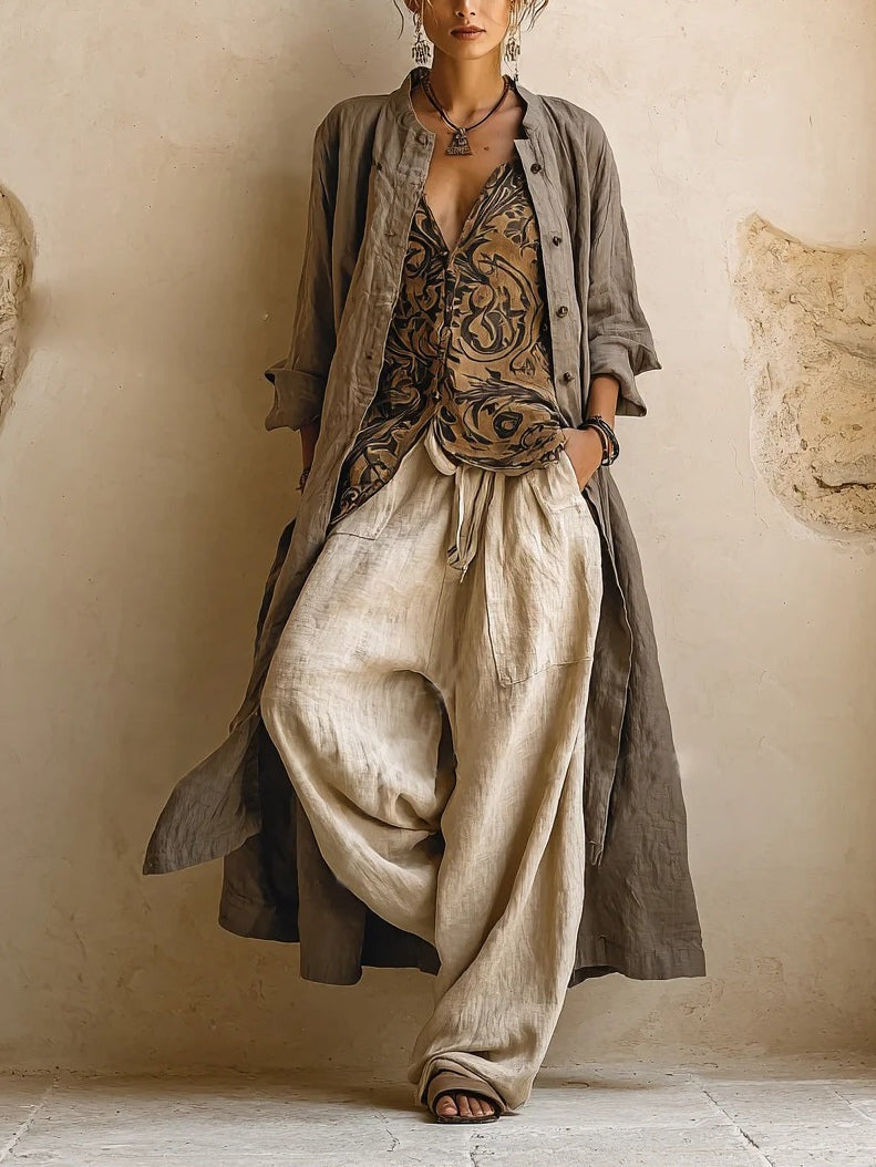 Ensemble coordonné Florence en mélange de lin