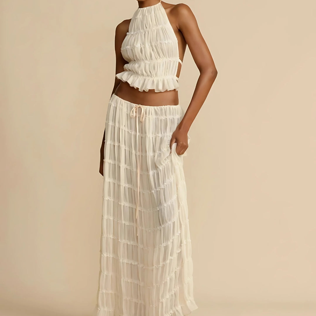 Sablea Set — Onyx Halter & Maxi Skirt