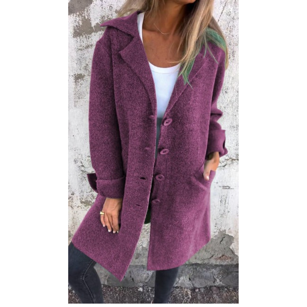 Elara Longline Coat — Blush Quartz