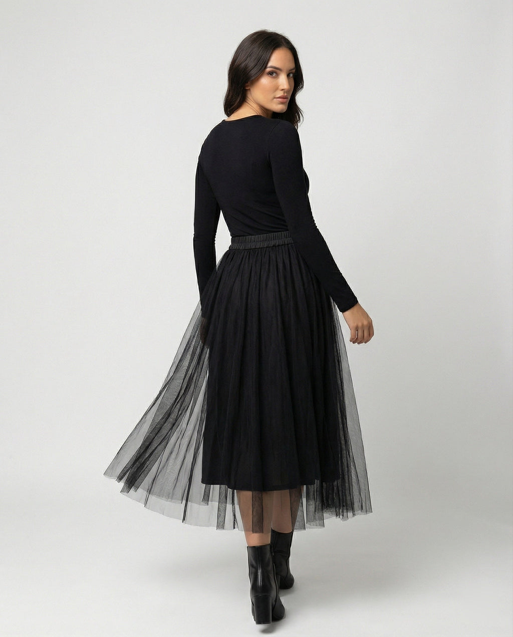 Flora Skirt — Black Tulle