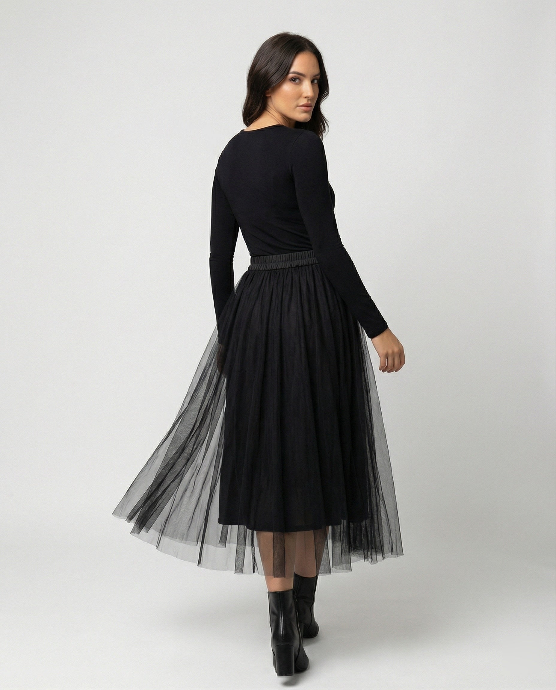 Flora Skirt — Black Tulle