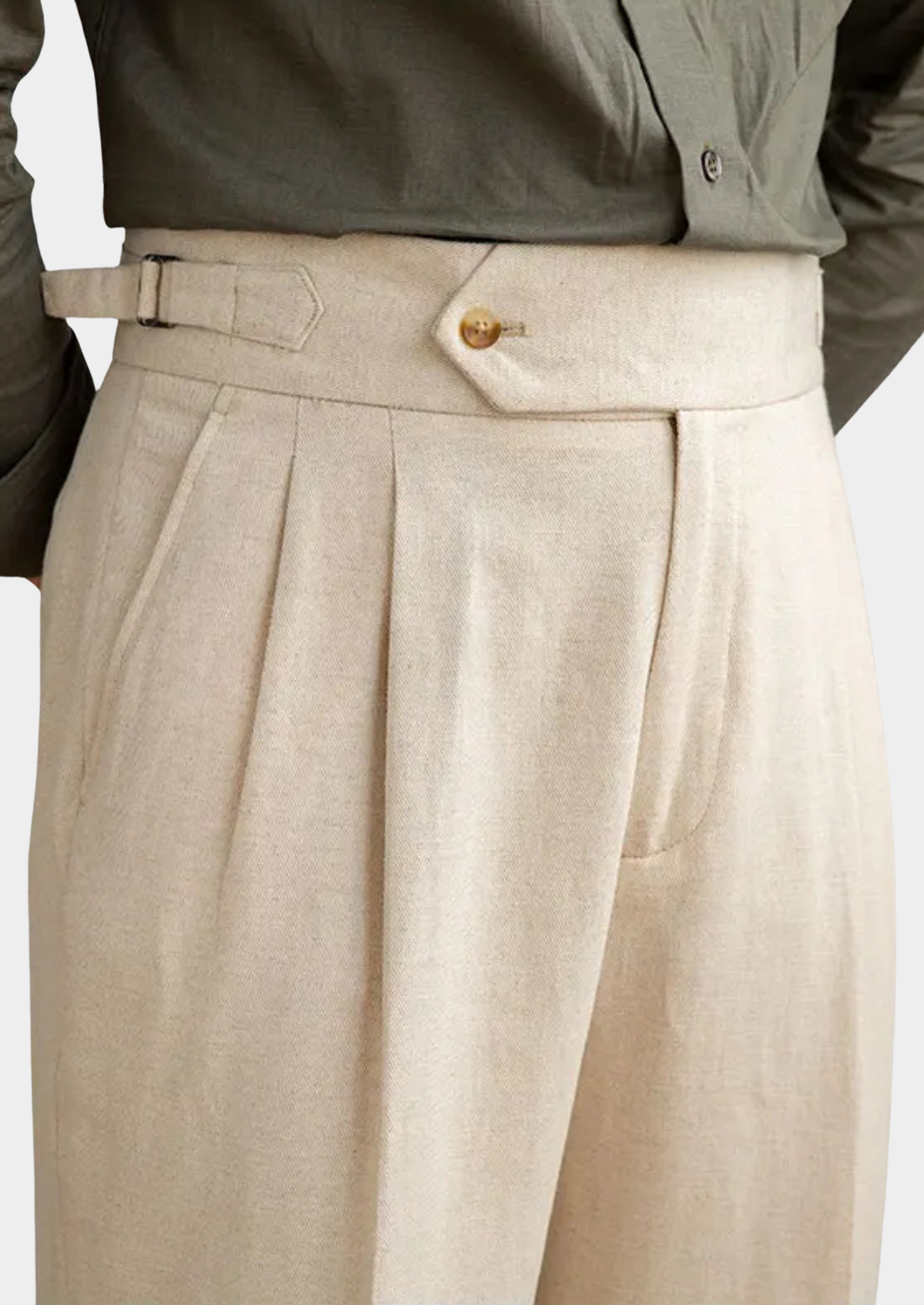PANTALON COASTAL PLISSÉ NAPOLI - Beige