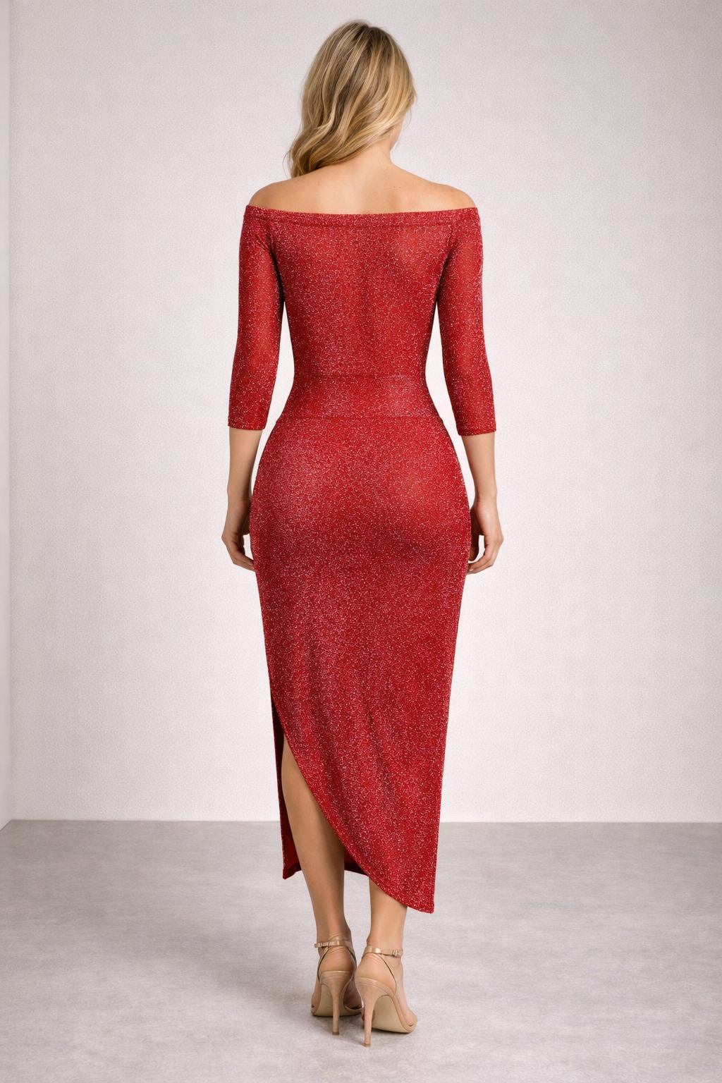 Elara Wrap — Auburn Shimmer Dress