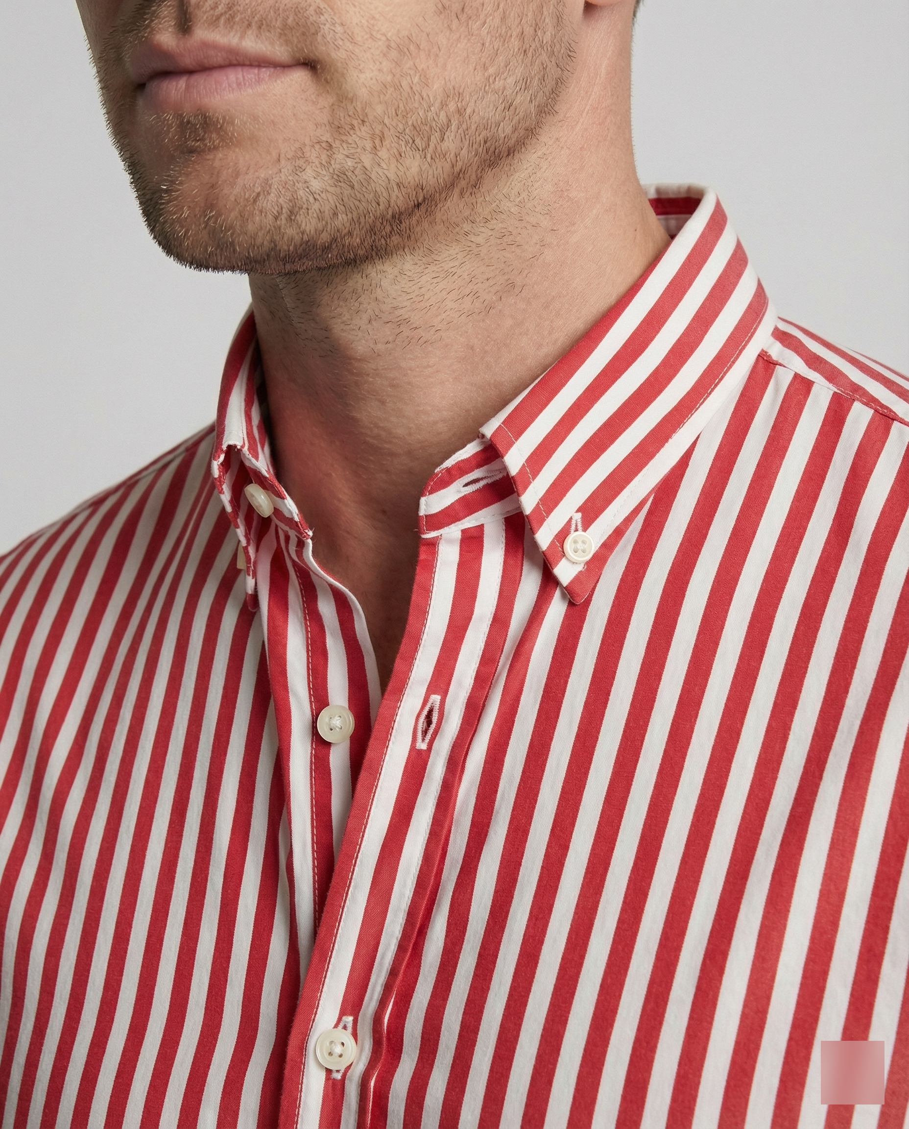 The Antonio Stripe — Scarlet Cotton Shirt