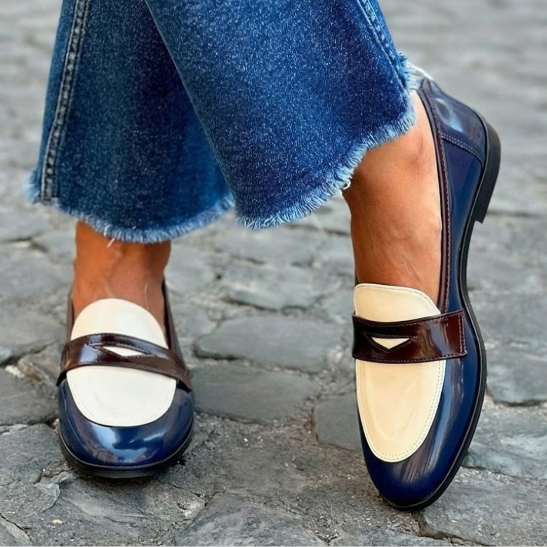 Isolde Slip-On — Chalk & Azul Suede