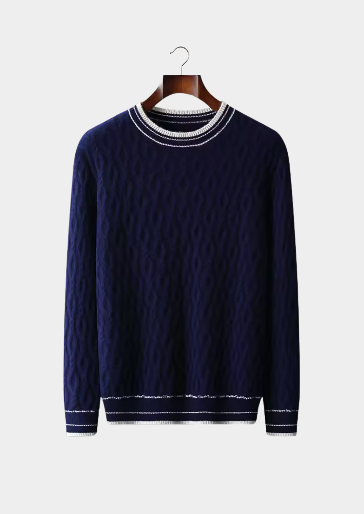 PULL JACQUARD EN LAINE MÉRINOS EXTRA-FINE PURE COL ROND