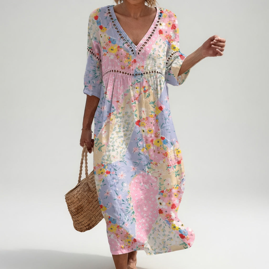 Lysiane™ — Robe fluide fleurie charme d'été