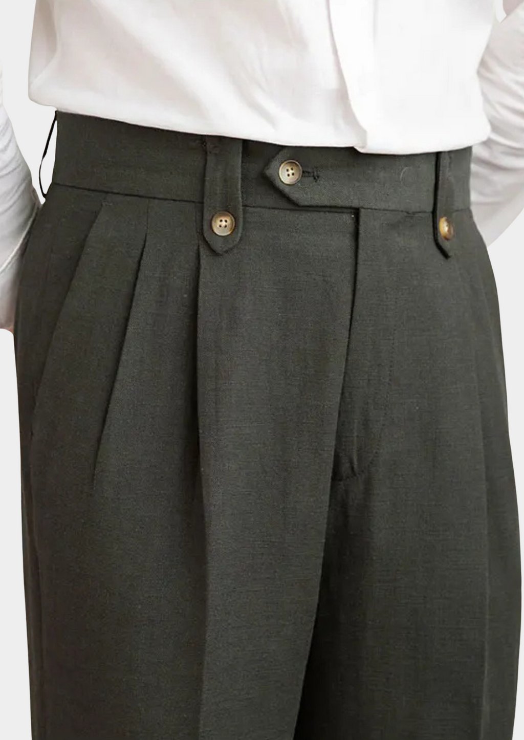 PANTALONS CÔTIERS PLISSÉS CAGLIARI - Olive