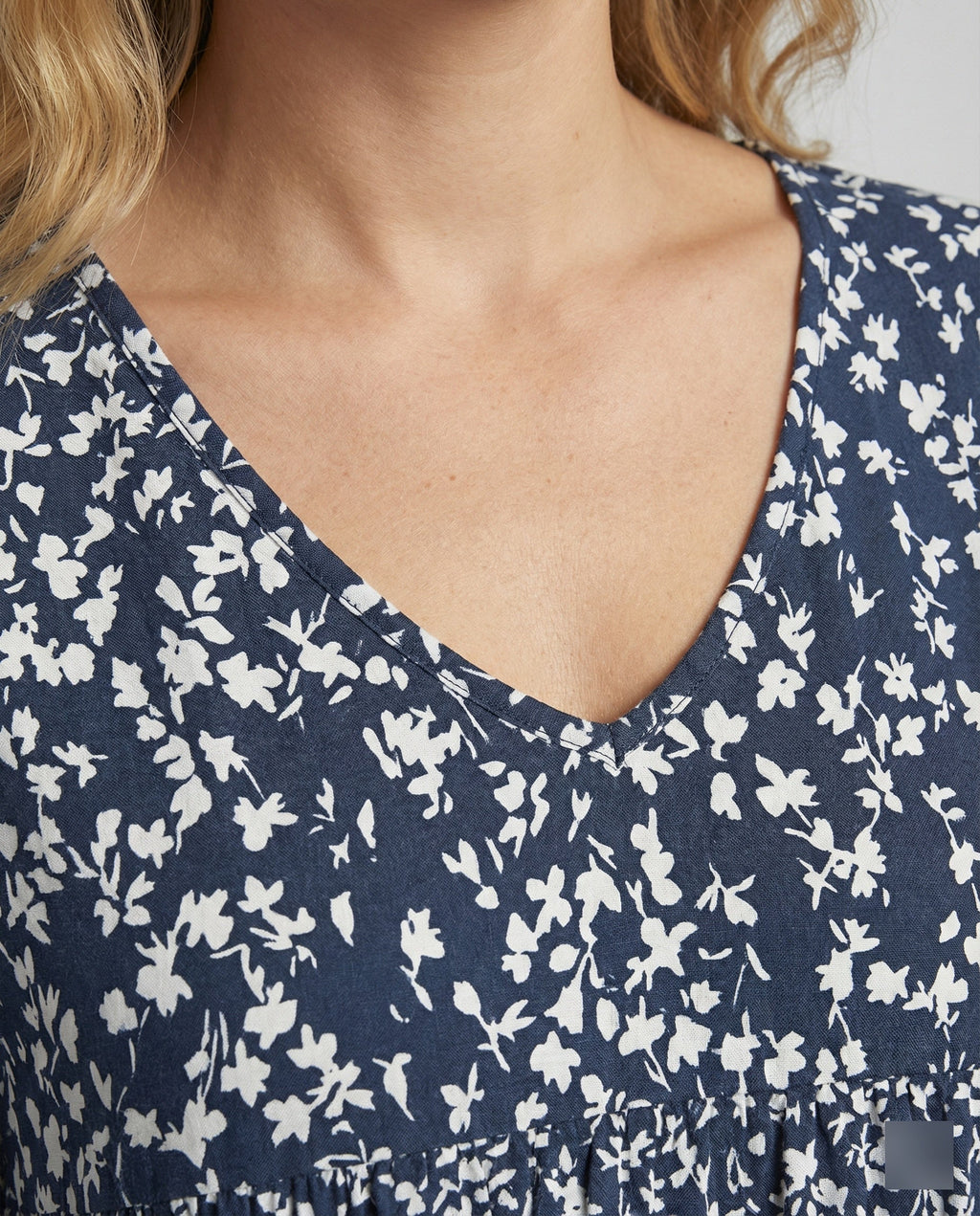 The Ivara — Blue Floral Midi Dress