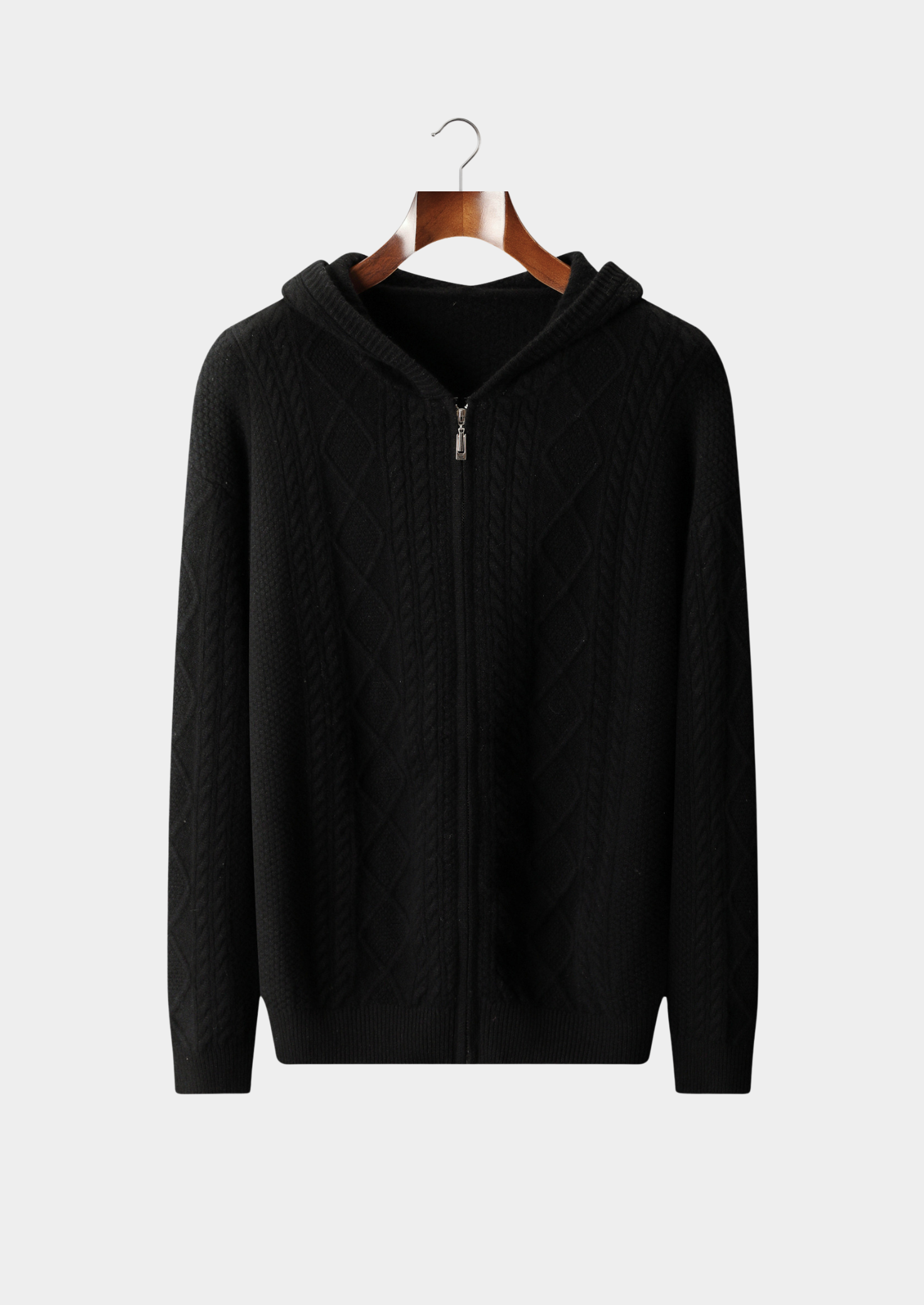 Sweat à capuche zippé d'hiver en laine mérinos extra-fine pure