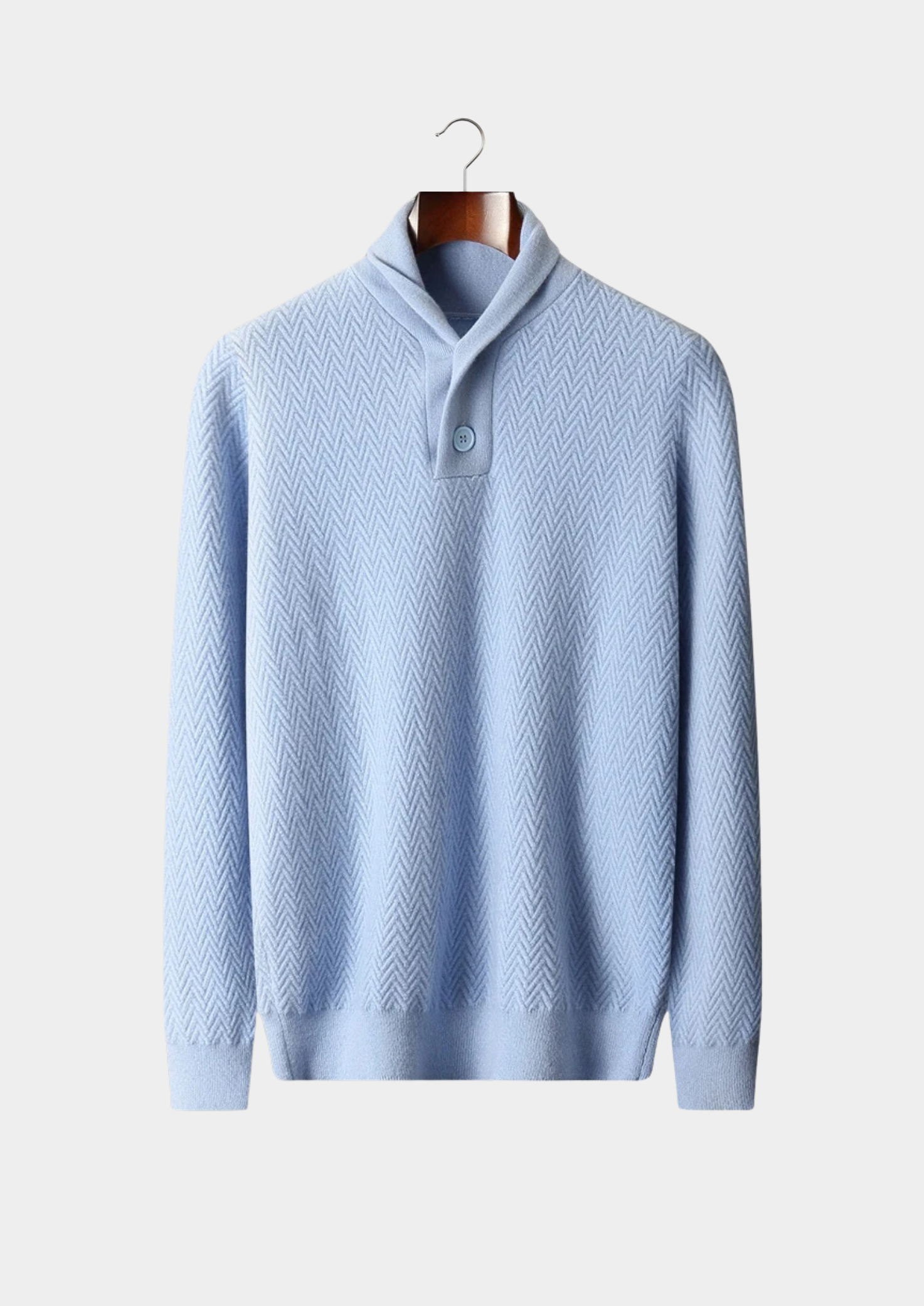 Pull en cachemire premium à boutons et motif zigzag