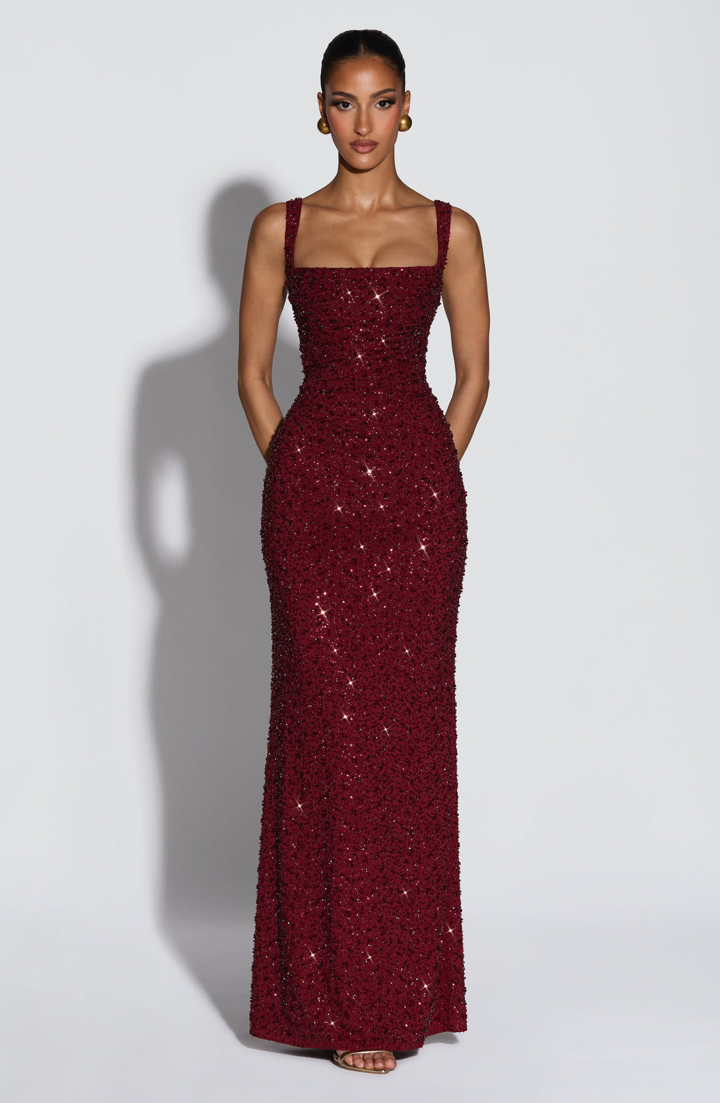 ROSALIND | Robe longue à encolure carrée