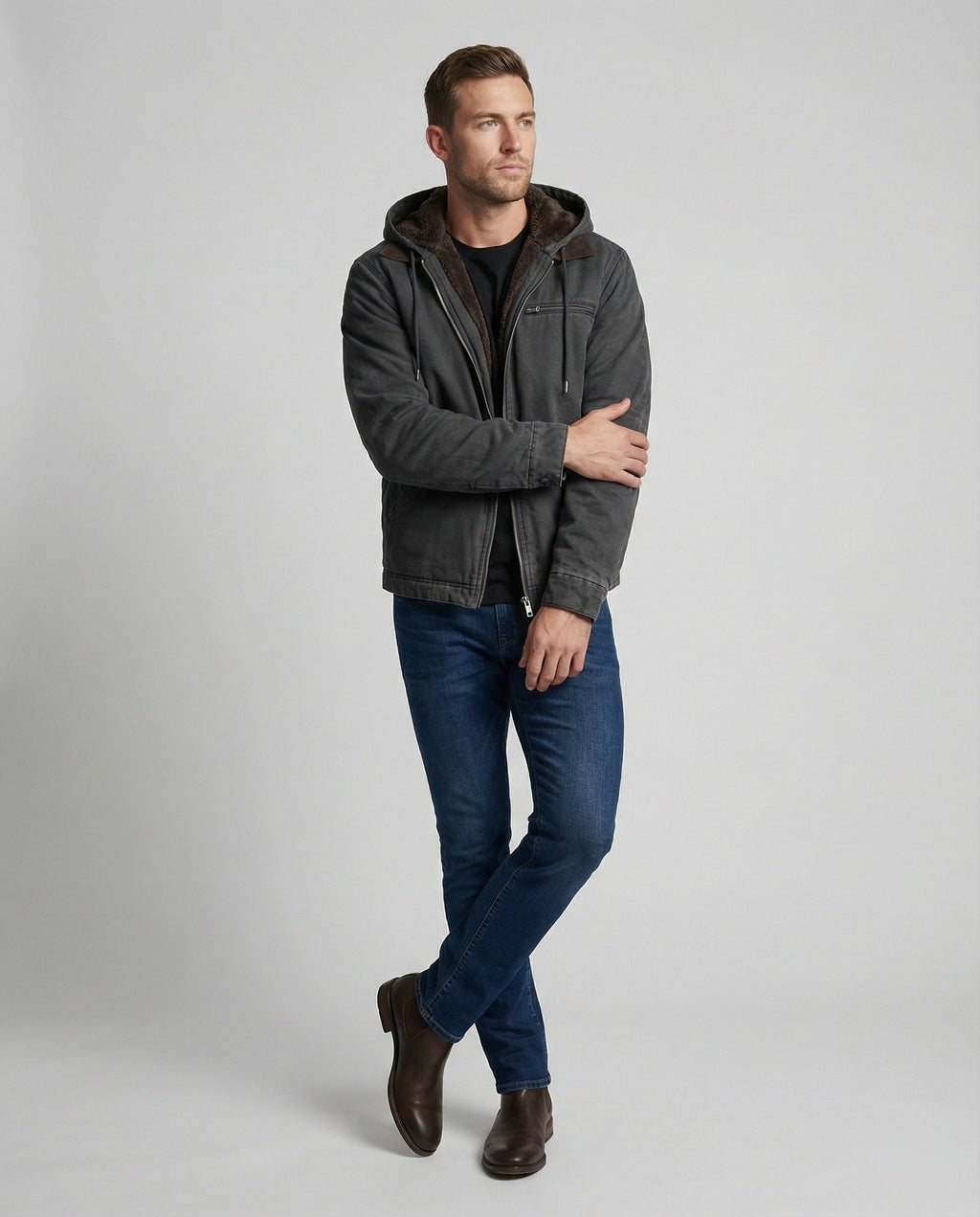 The Einar — Slate Hooded Jacket