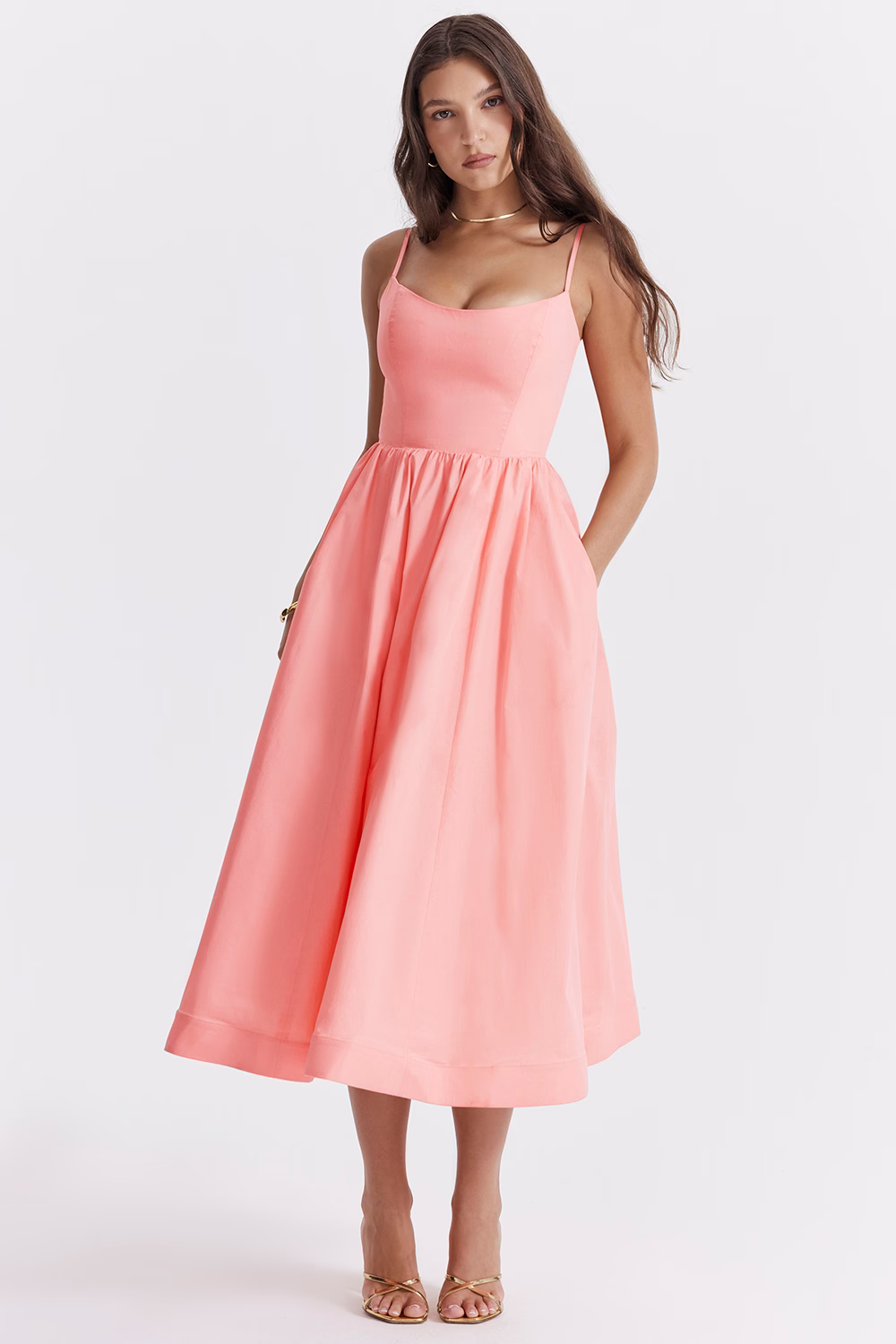 ESTELLE | Robe midi d'été chic avec corset