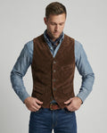 The Oren Corduroy Vest — Chestnut