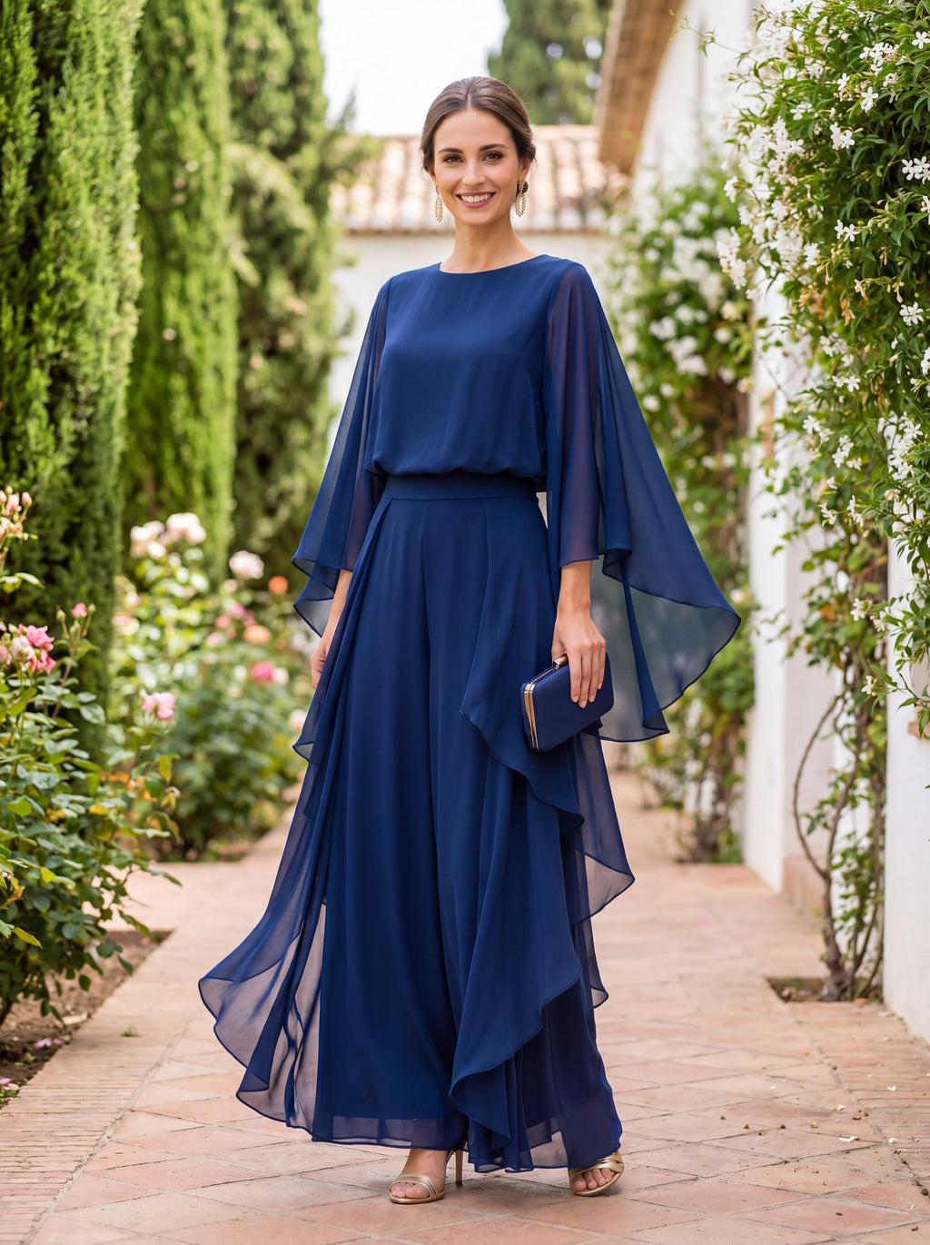 Ensemble Lázaro deux pièces en crêpe sophistiqué et élégant