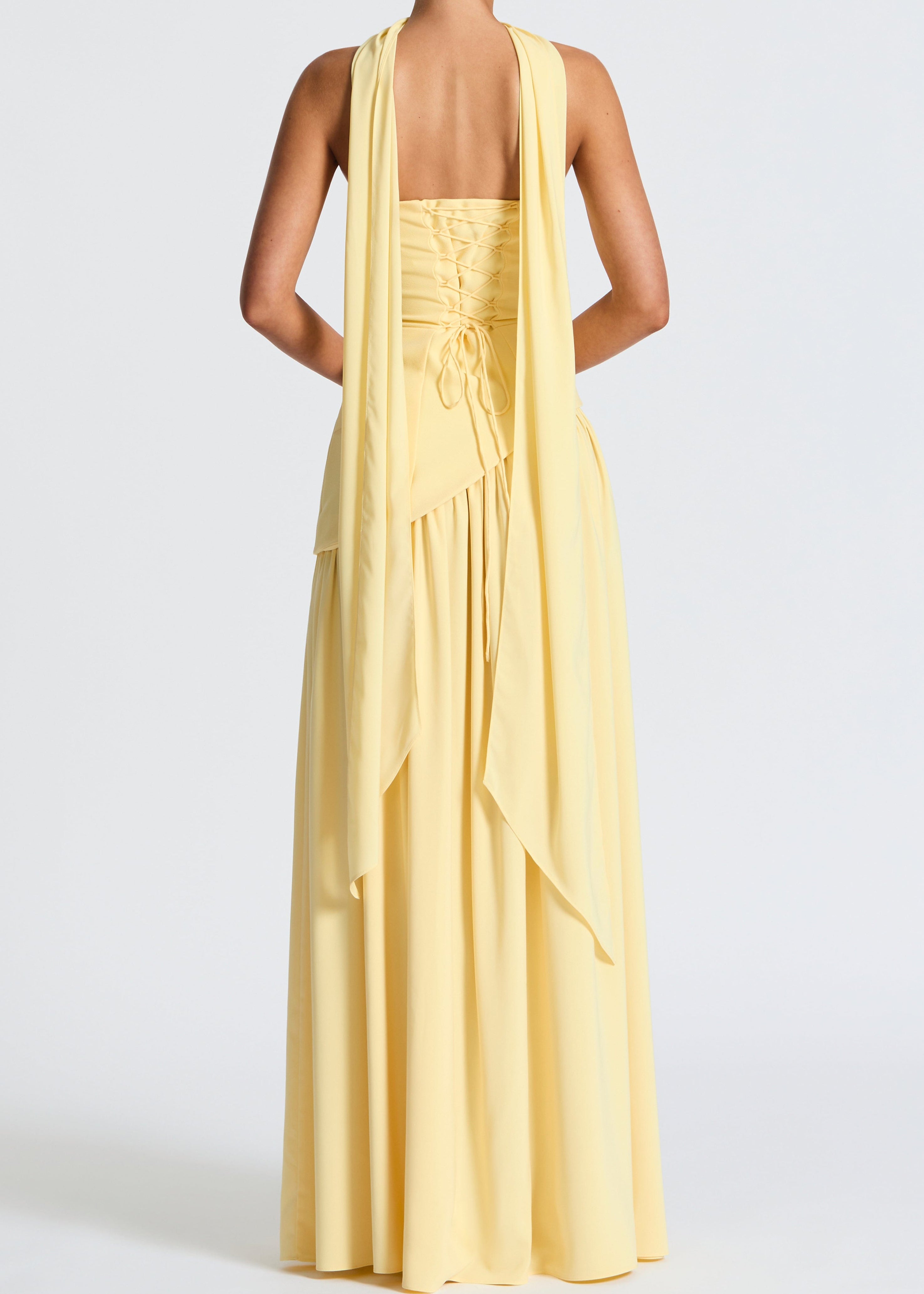 LINA | Robe longue bustier avec fente haute
