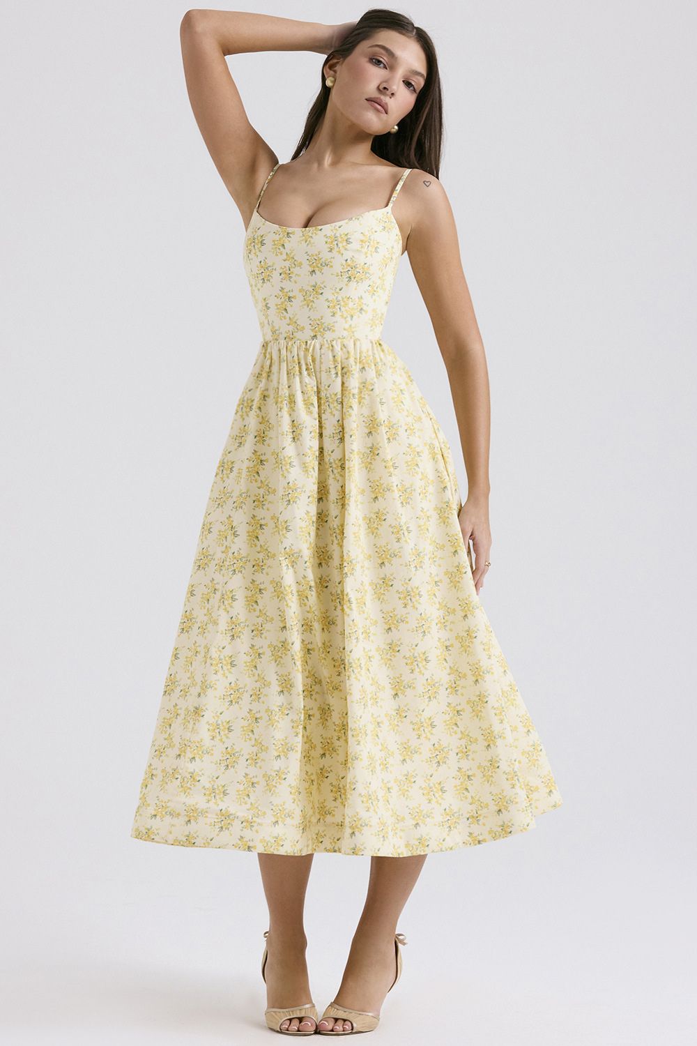 ESTELLE | Robe midi d'été chic avec corset