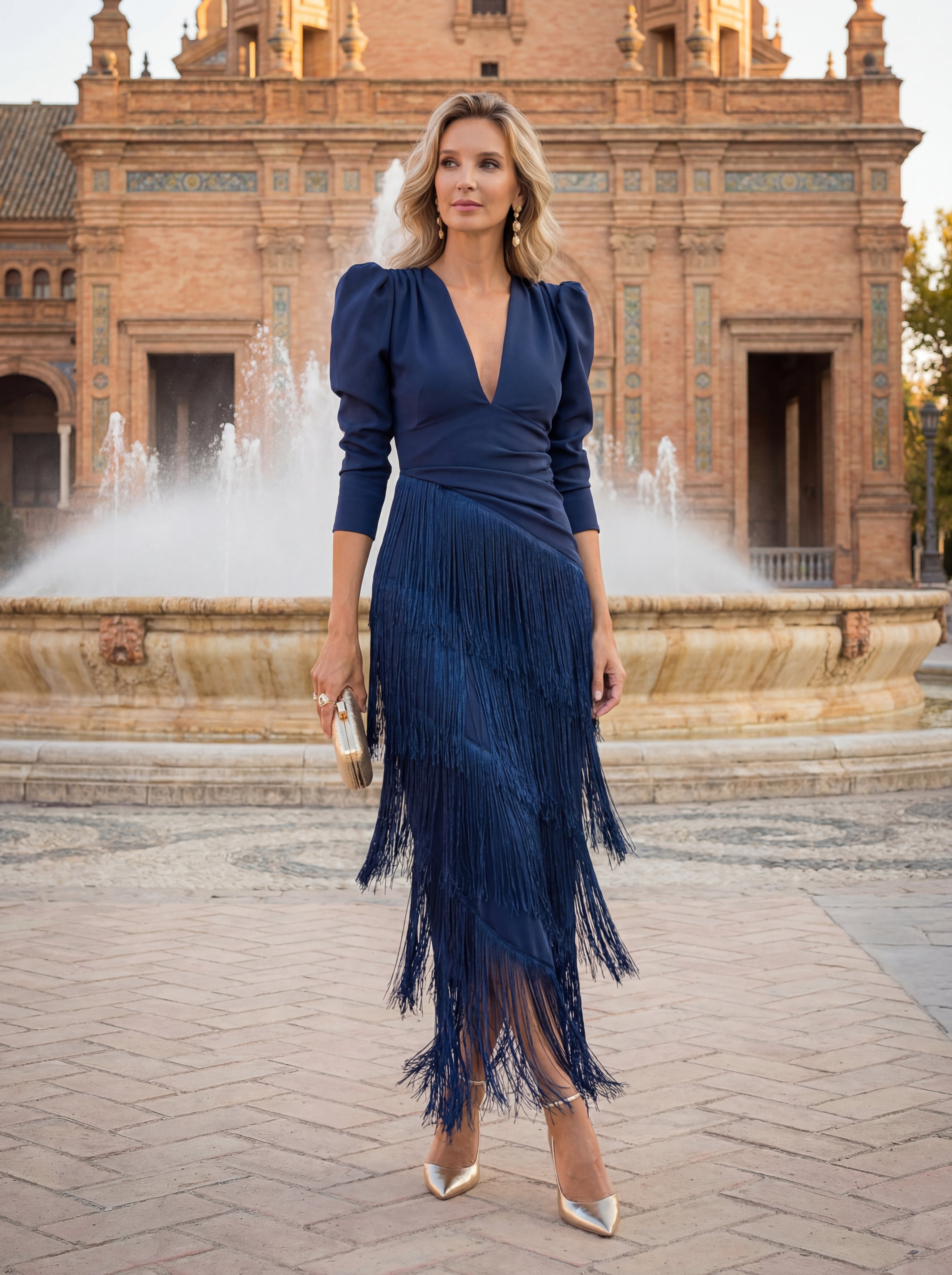 Robe évasée avec franges élégantes - Maison Claire et Sylvie
