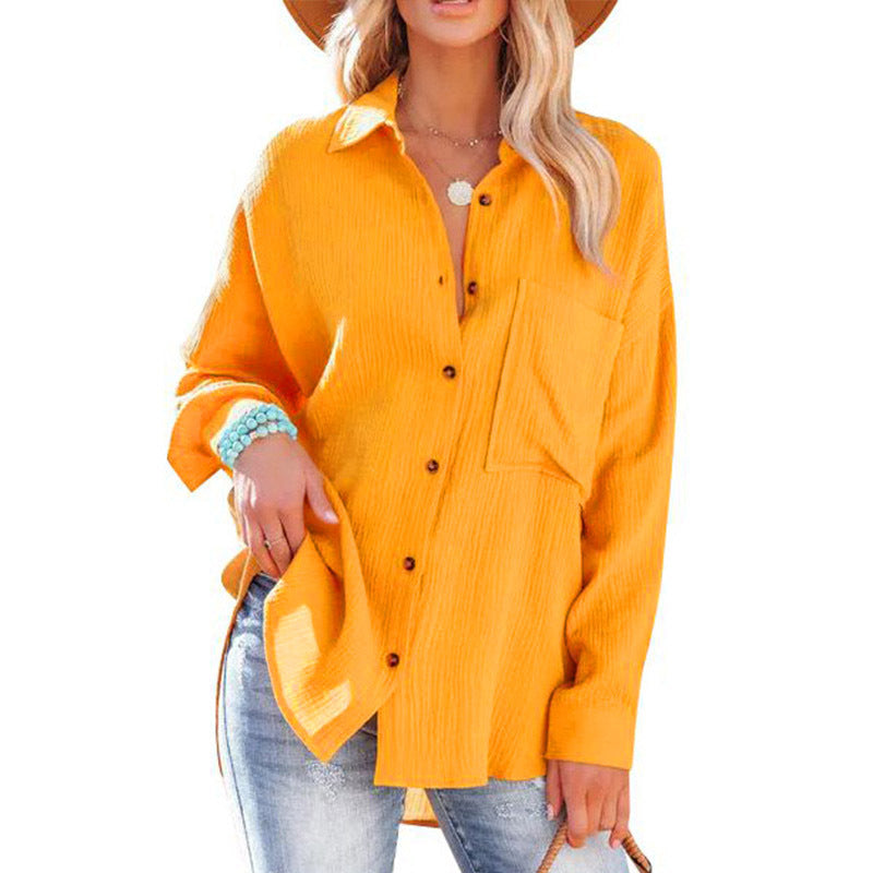 MADELYN | Blouse décontractée à manches longues avec boutons