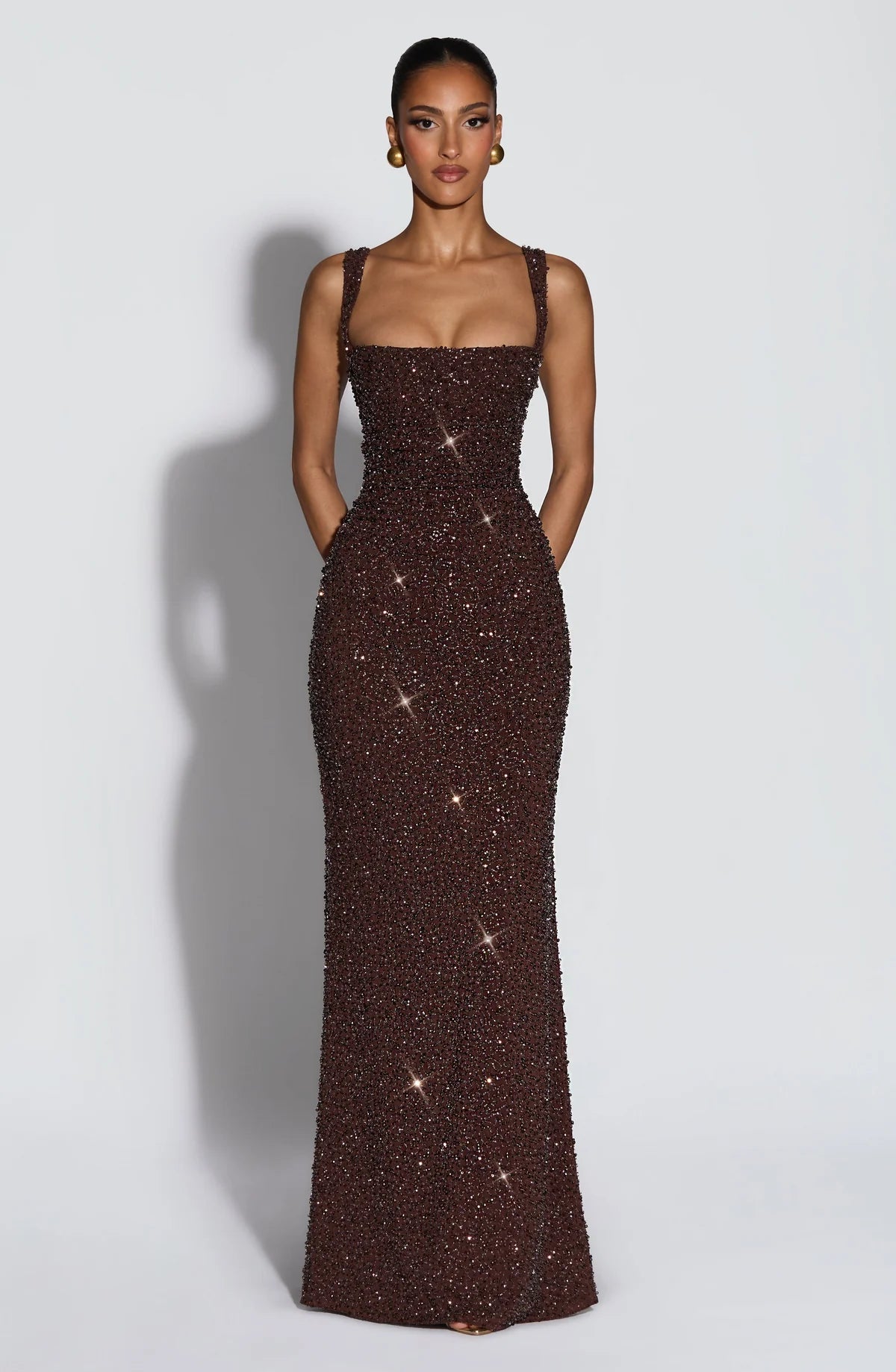 ROSALIND | Robe longue à encolure carrée
