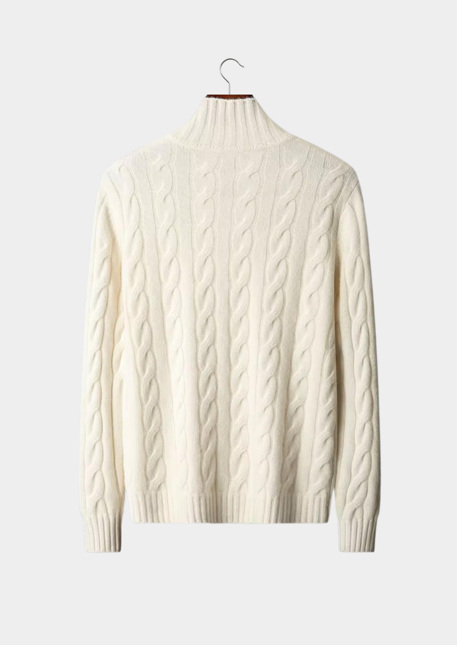Cardigan en laine mérinos extra-fine pure avec design à double fermeture éclair et torsades
