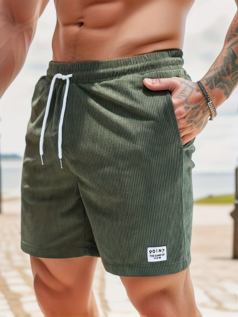 The Cael Cord — Moss Ribbed Shorts