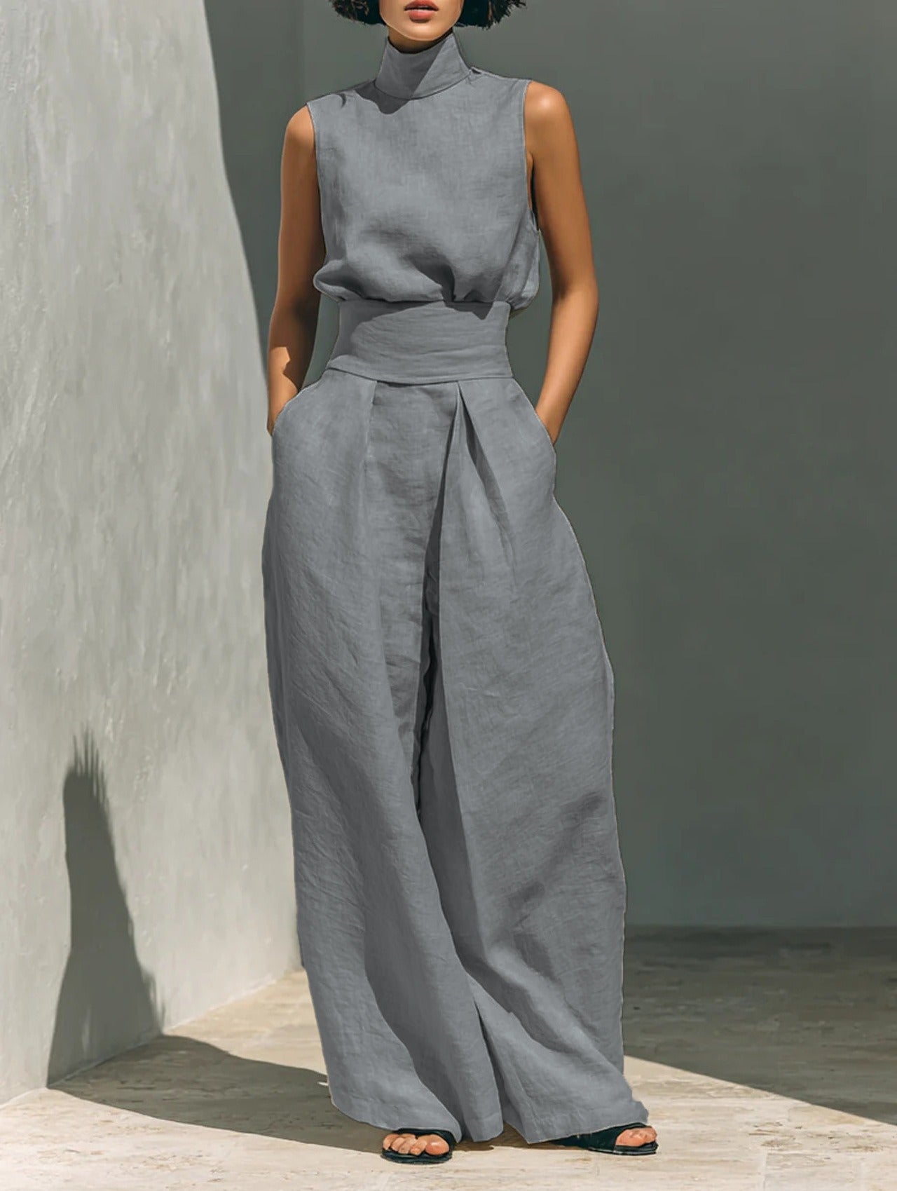 MARIA | Ensemble minimaliste à jambes larges