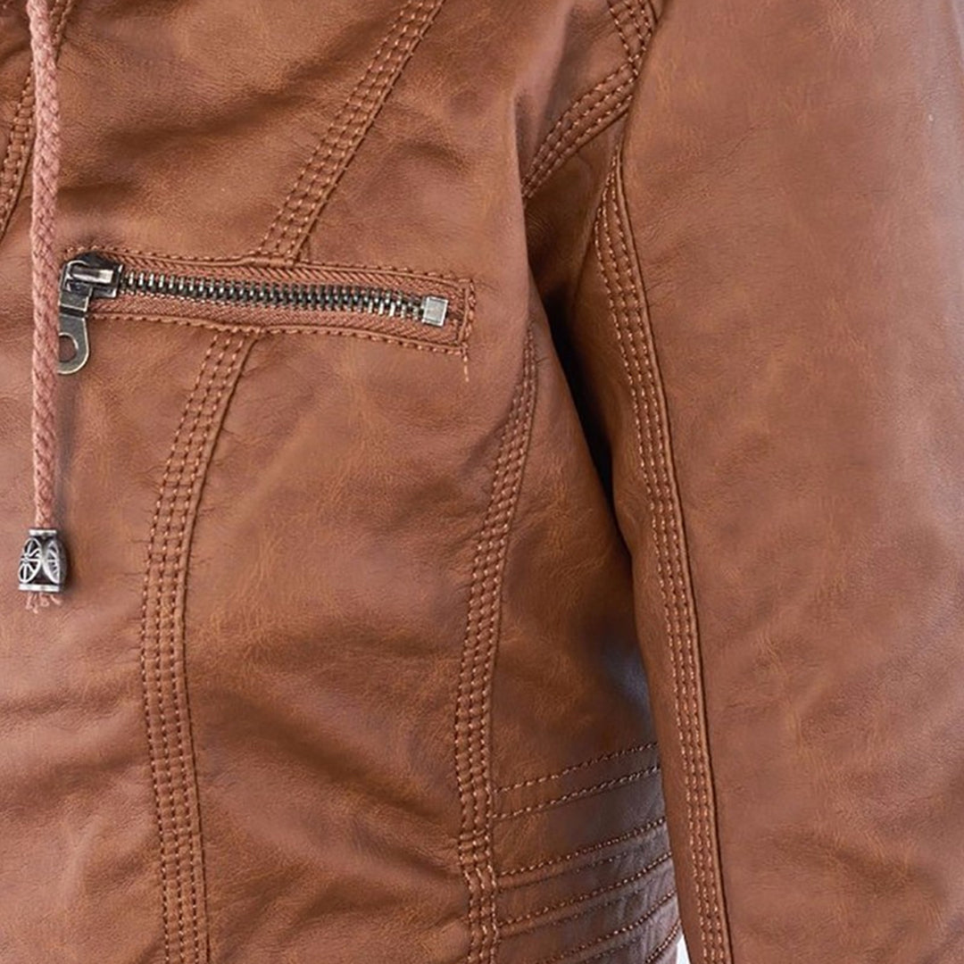 The Oren — Noir Hooded Leather Jacket