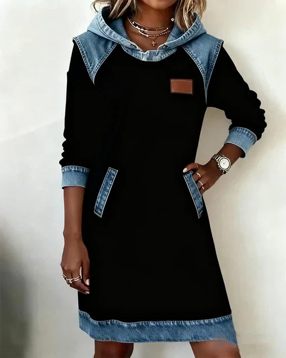 Alexa | Robe sweat à capuche confortable avec contraste