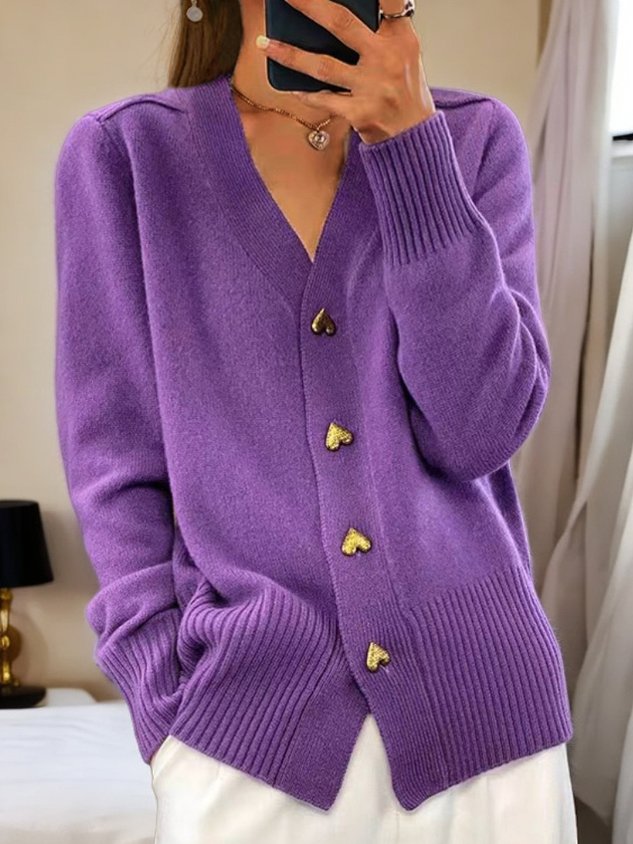 Liora Cardigan — Heart Gold Buttons