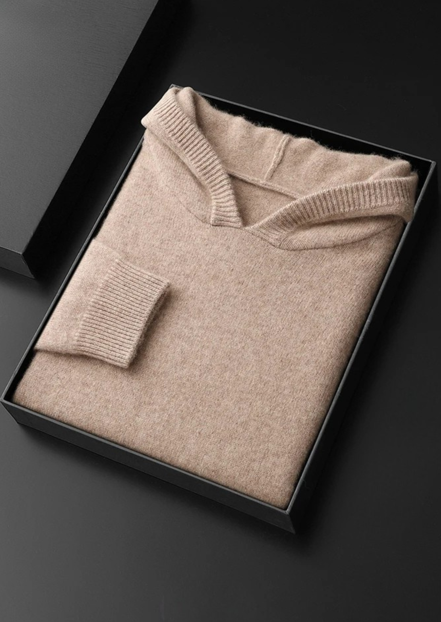 Sweat à capuche confortable en cachemire premium