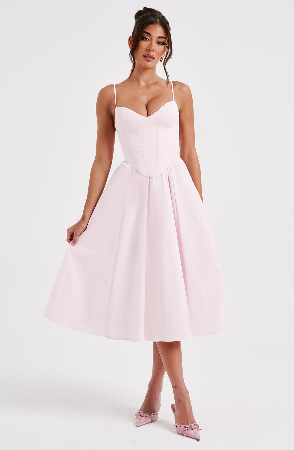 MAILEEN | Robe Midi Élégante avec Design Corset